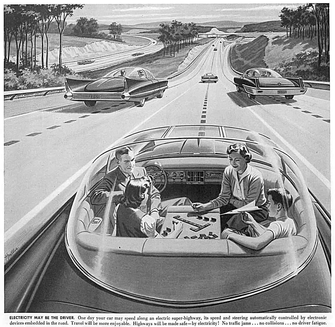 Реклама на колата на бъдещето през 1954 г.