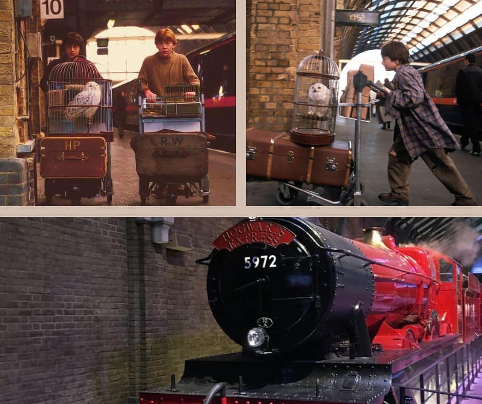 Перон 9 3/4, от който потегля влакът за училището за магии Хогуъртс в книгите за Хари Потър, се намира на гара Кингс крос.
