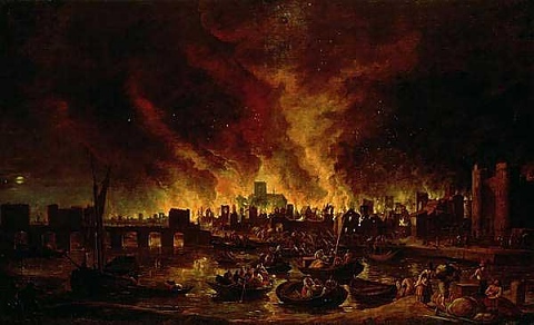 Резултат с изображение за Големият пожар в Лондон,
