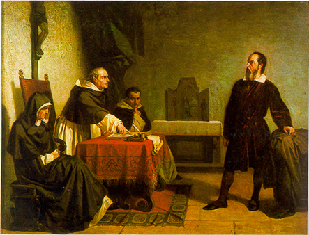 „Галилео пред Римската инквизиция“, картина на Кристиано Банти от 1857