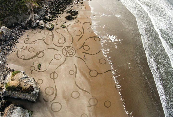 изкуство с гребло и пясък