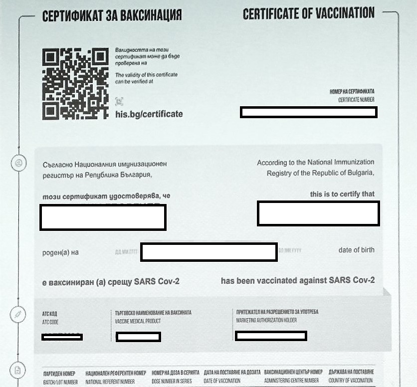 Как да получите сертификат, че сте ваксиниран срещу COVID