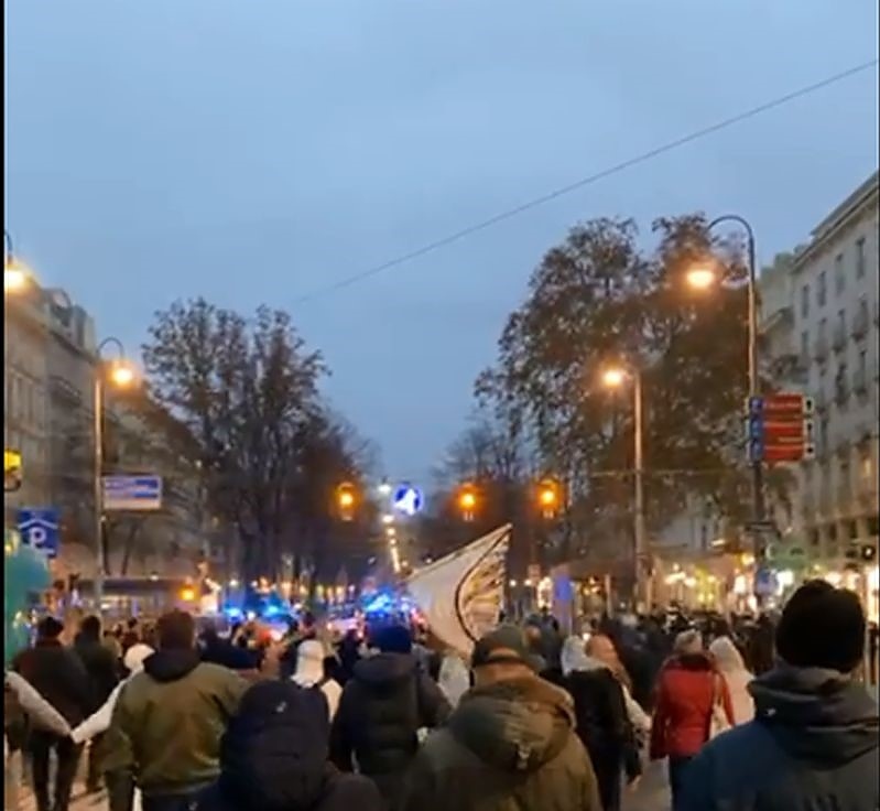 Хиляди протестиращи блокираха центъра на Виена, скандират „маски долу