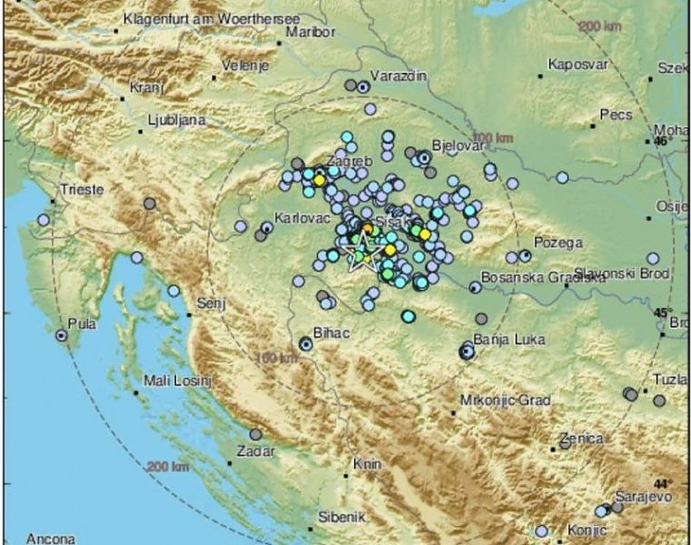 Земетресение с магнитуд 4,0 по Рихтер удари хърватския град Баня