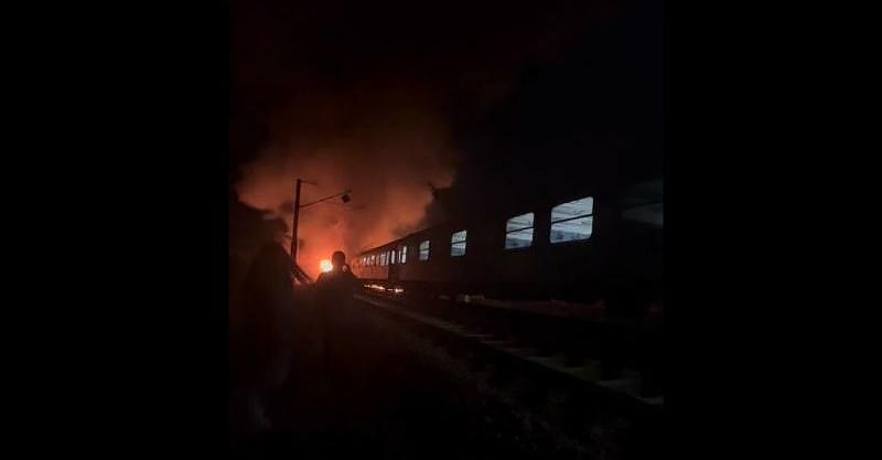 Пожар в бързия влак София-Варна близо до Каспичан