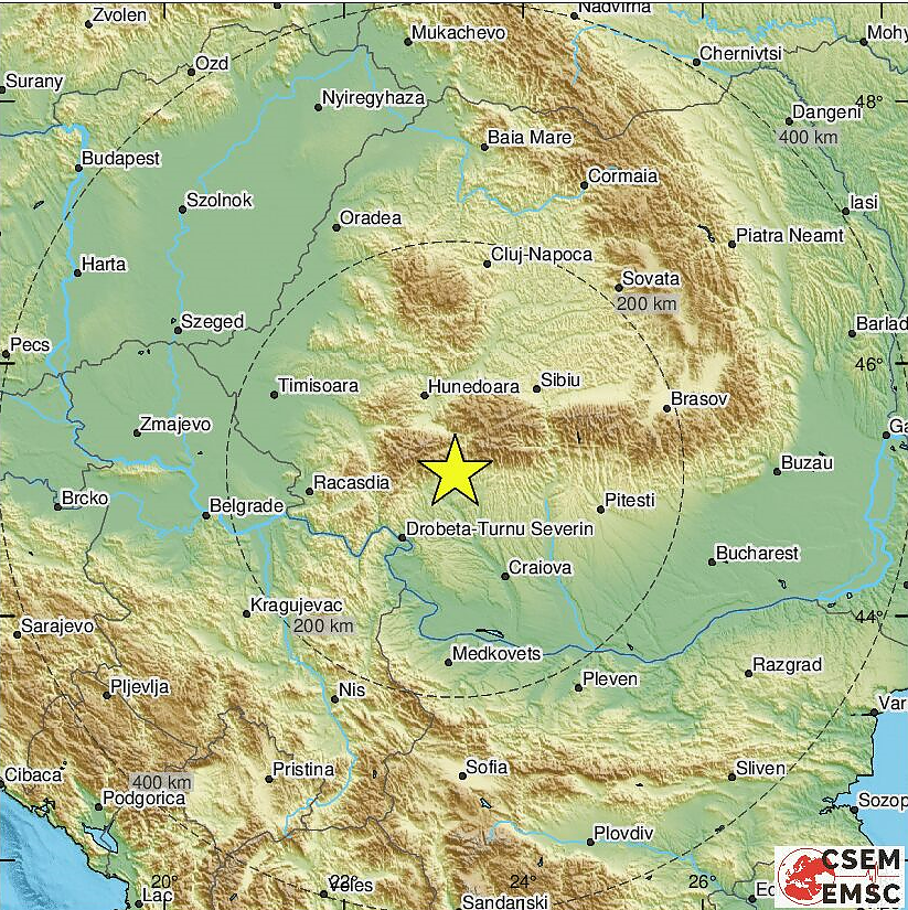 Силно земетресение 5.2 по Рихтер разлюля Румъния, усетено е и в София