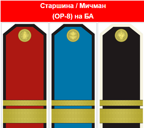 Званието мичман във флота се равнява на званието “старшина” в състава на сержантите от Българската армия.
