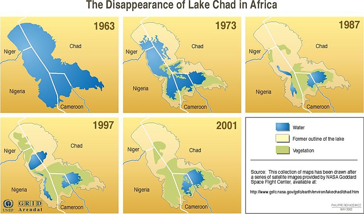 Езерото Чад на територията на няколко държави