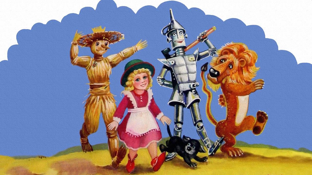 Героинята от детска книга, придружавана от лъв, плашило и тенекиен човек, се казва Дороти. 