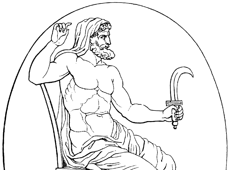 В древногръцката митология Кронос, бащата на Зевс, поглъща живи децата си.