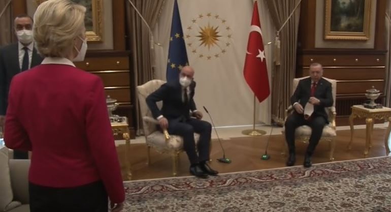 Гаф или капан? Ердоган не предвиди стол за Фон дер Лайен, Мишел не възрази