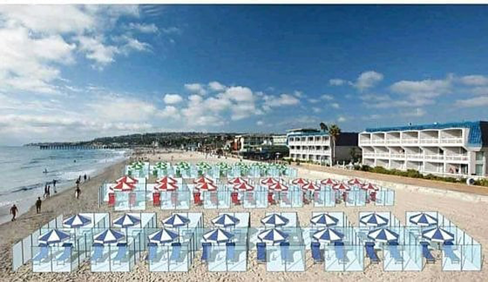 Плексигласови кутии на плажа срещу коронавирус