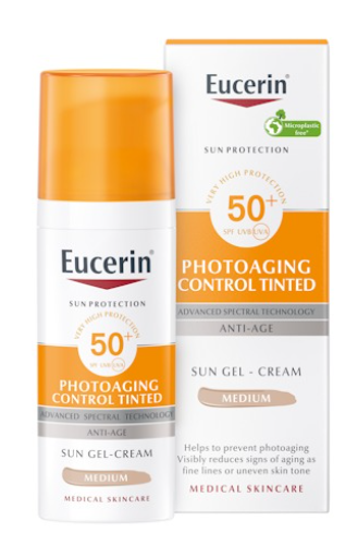 Eucerin® Оцветен слънцезащитен гел-крем Photoaging Control SPF50+